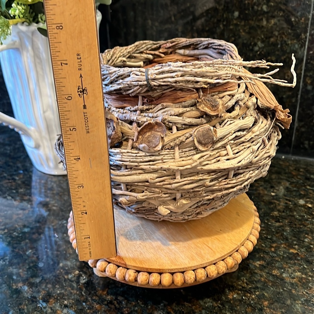 Hand Woven Palm Fiber Art Nest Basket - Picture 10 of 11